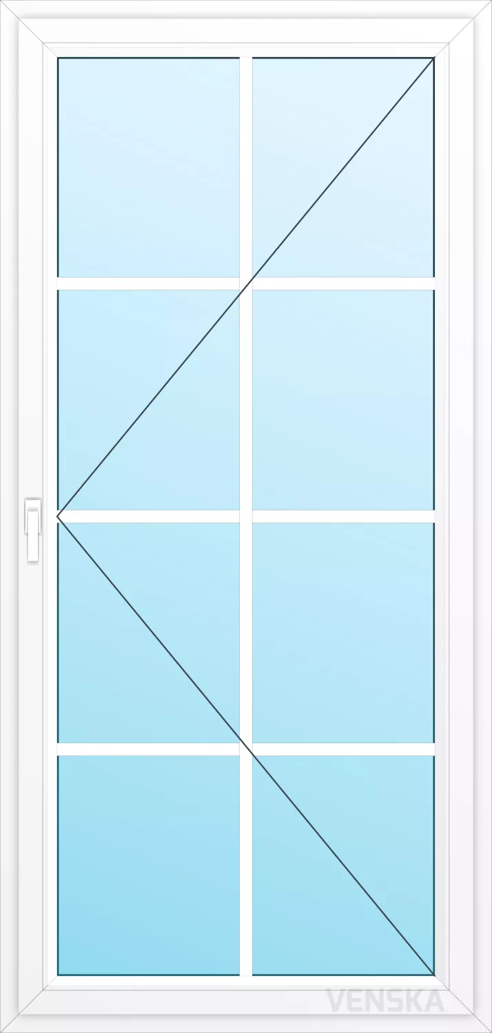 Utåtgående Altandörr PVC EXT spröjs 8 rutor