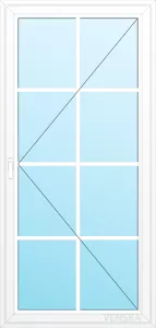 Utåtgående Altandörr PVC EXT spröjs 8 rutor