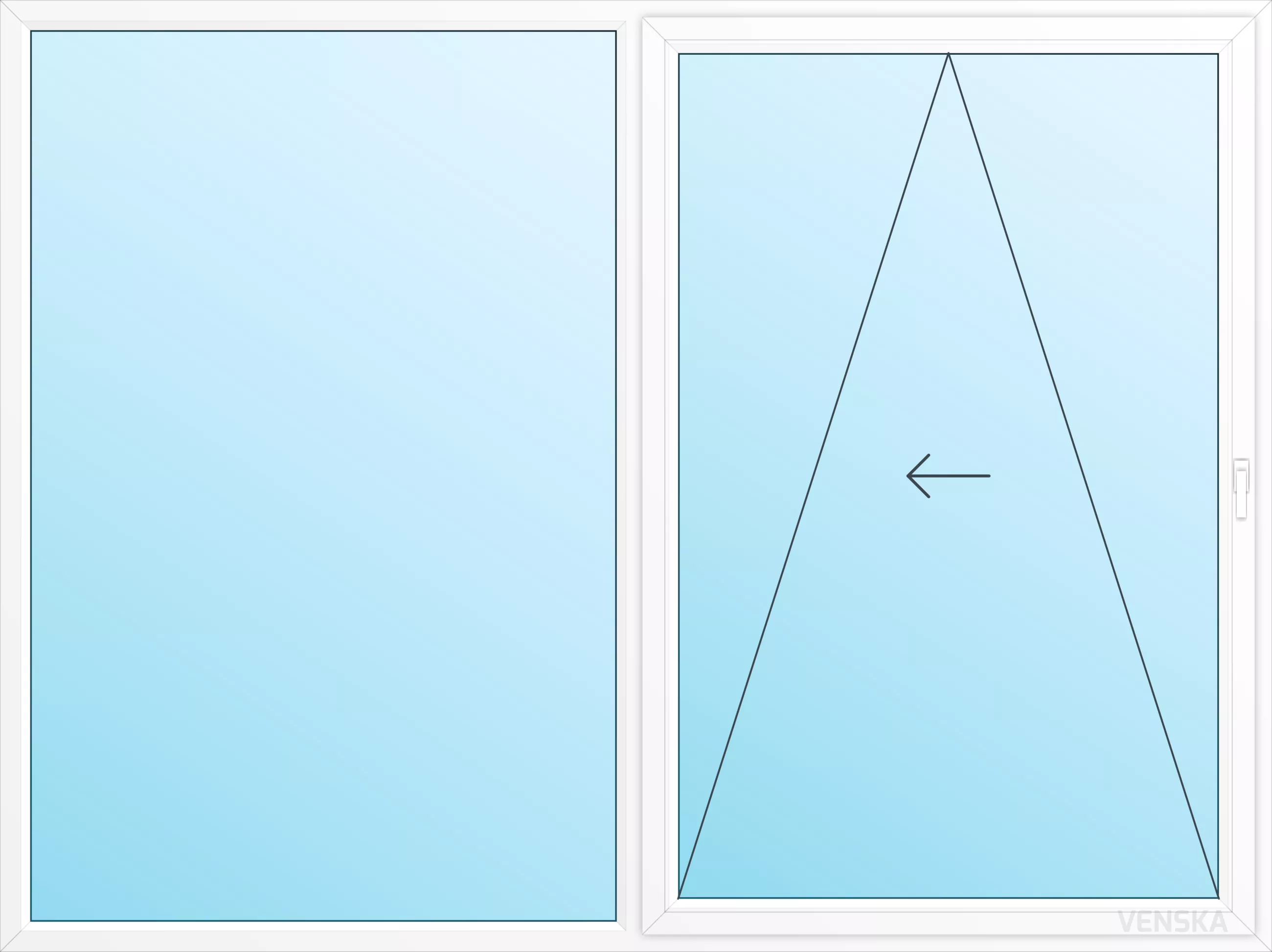 SKJUTDÖRR 2-DELAD PVC TILT/SLIDE