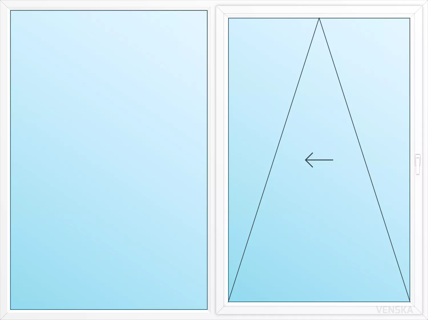 SKJUTDÖRR 2-DELAD PVC TILT/SLIDE