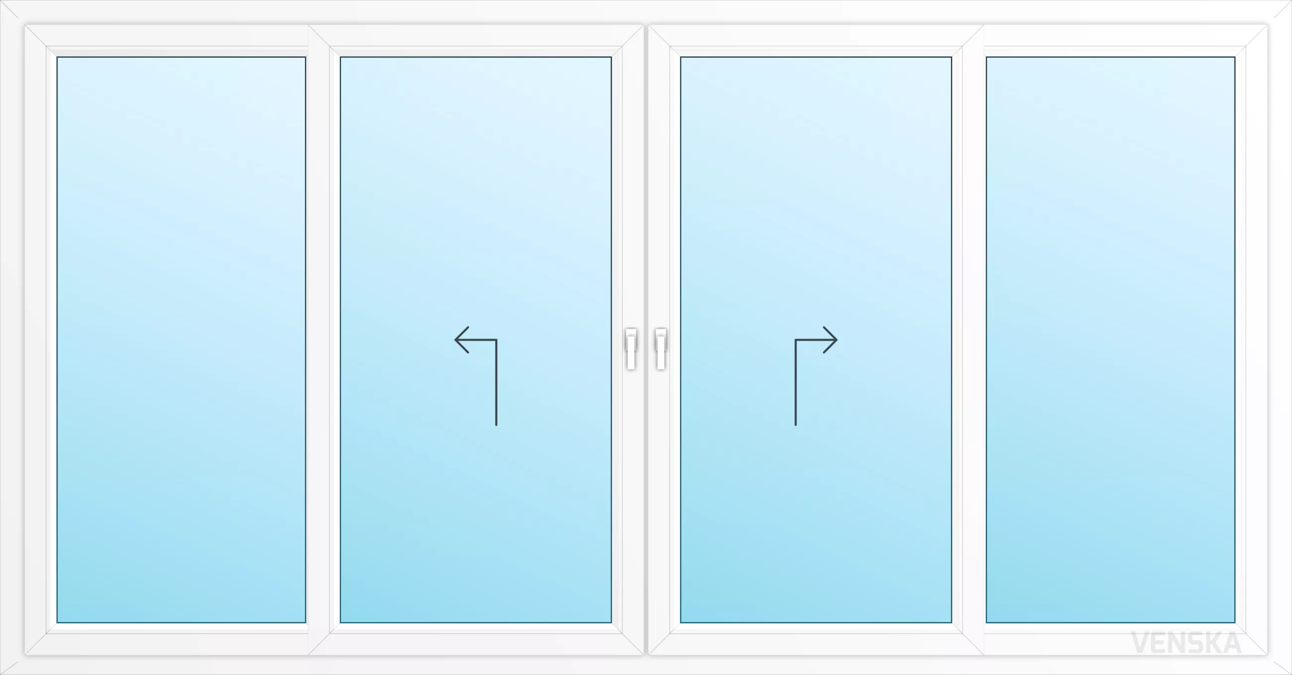 SKJUTDÖRR 4-DELAD PVC TILT/SLIDE