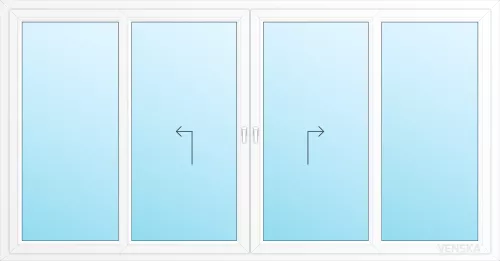 SKJUTDÖRR 4-DELAD PVC TILT/SLIDE