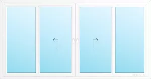 SKJUTDÖRR 4-DELAD PVC TILT/SLIDE