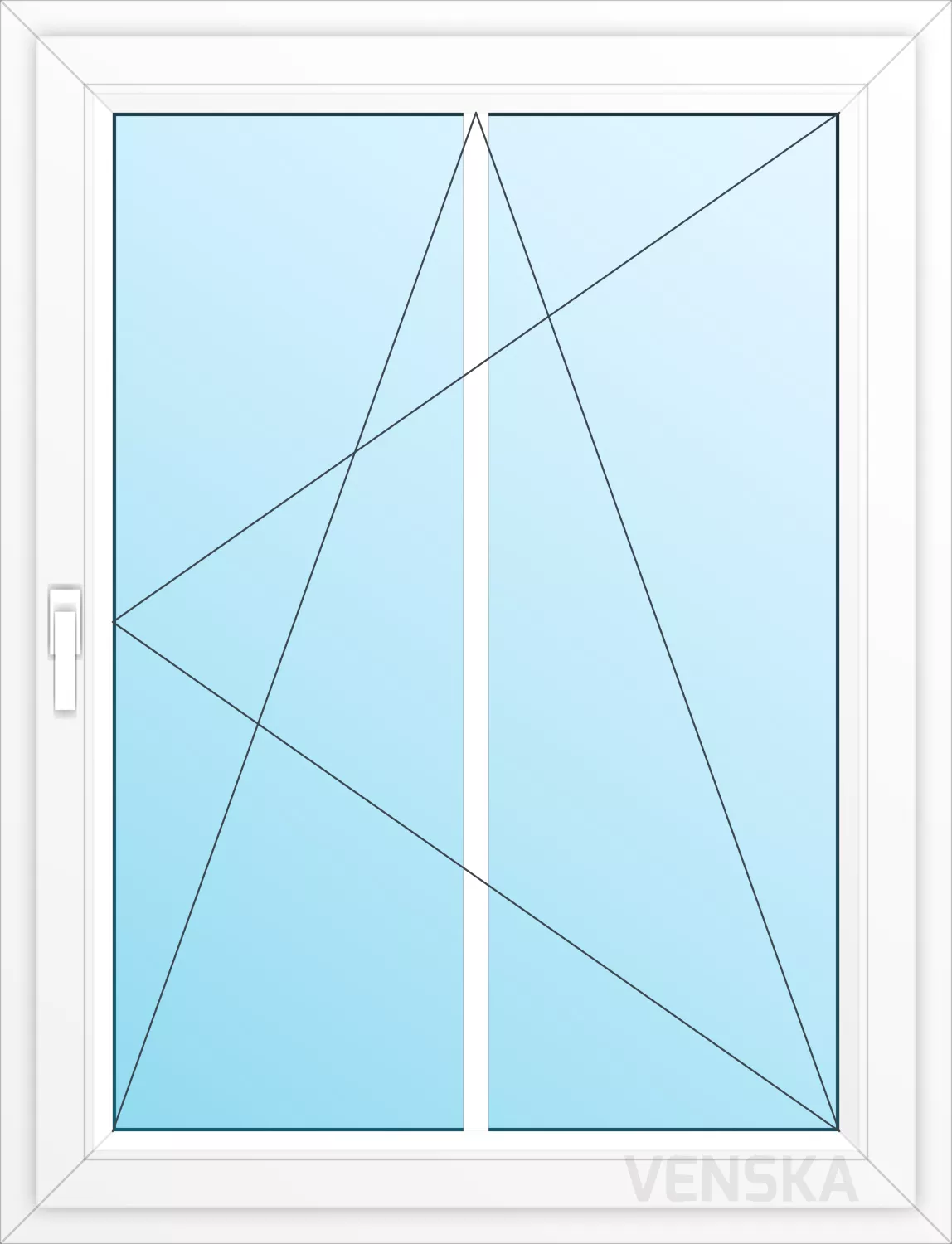 Öppningsbart PVC Fönster Original 1-luft spröjs 2 rutor