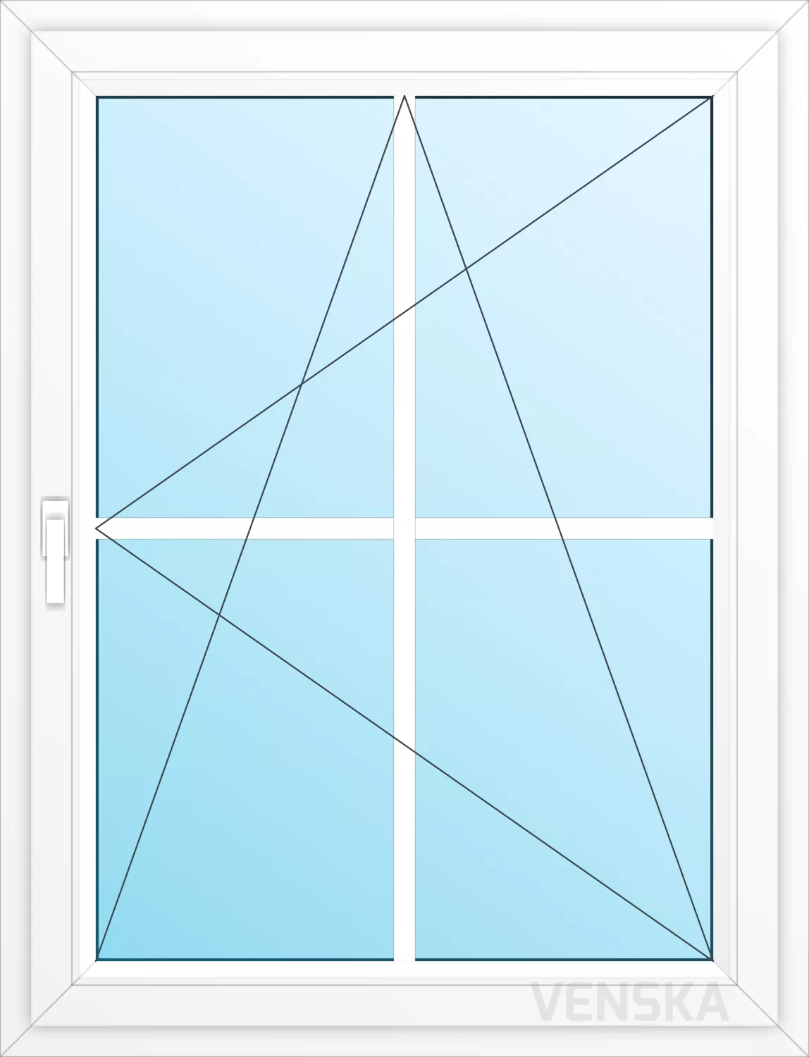 Öppningsbart PVC Fönster Light 1-luft spröjs 4 rutor