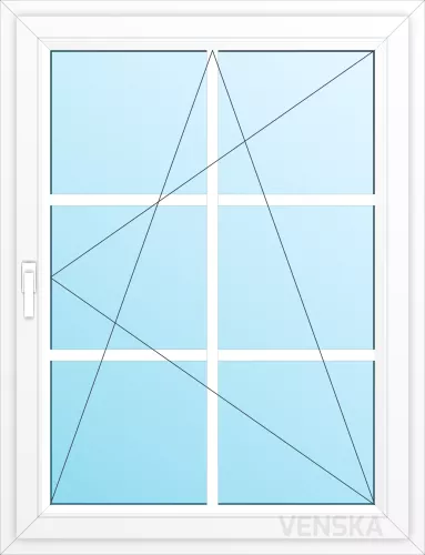 Öppningsbart PVC Fönster Light 1-luft spröjs 6 rutor