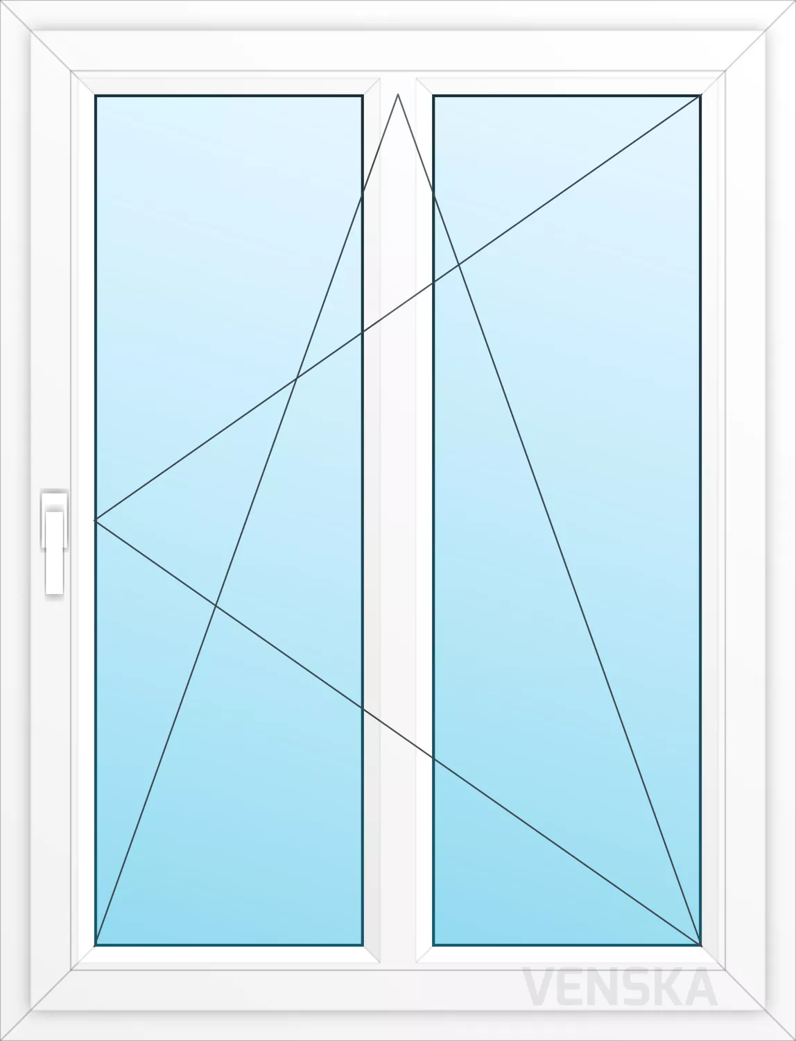 Öppningsbart PVC Fönster Light 1-luft mittpost