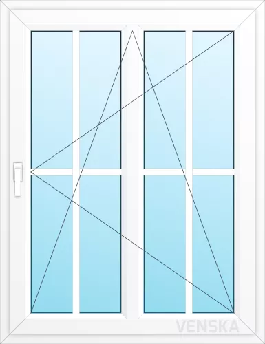 Öppningsbart PVC-fönster Light 1-luft mittpost 8 rutor