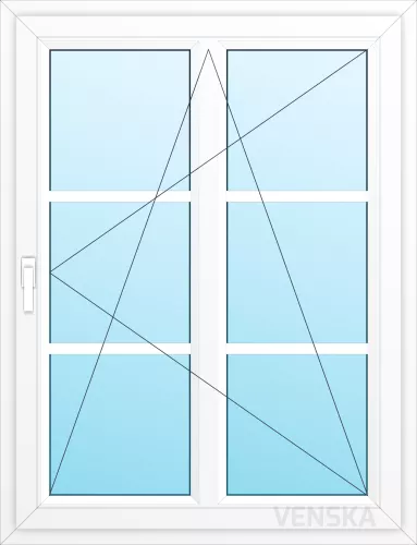 Öppningsbart PVC-fönster Light 1-luft mittpost 6 rutor