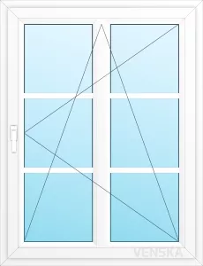 Öppningsbart PVC-fönster Original 1-luft mittpost 6 rutor