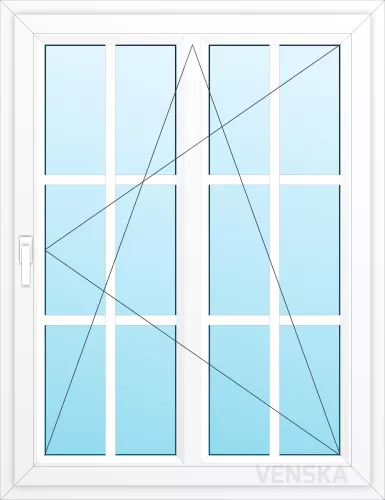 Öppningsbart PVC-fönster Original 1-luft mittpost 12 rutor