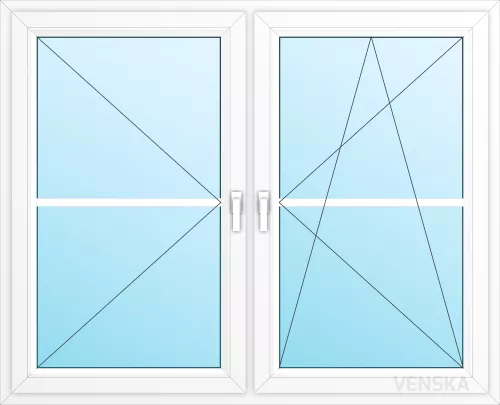 Öppningsbart PVC Fönster Light 2-luft spröjs 2x2 rutor