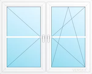 Öppningsbart PVC Fönster Light 2-luft spröjs 2x2 rutor