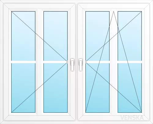 Öppningsbart PVC Fönster Original 2-luft 2x4 rutor mittpost
