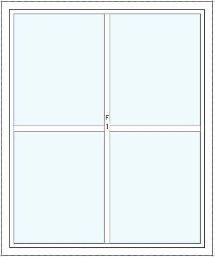 Fast aluminiumfönster SlimLine Optimal Spröjs 4-rutor