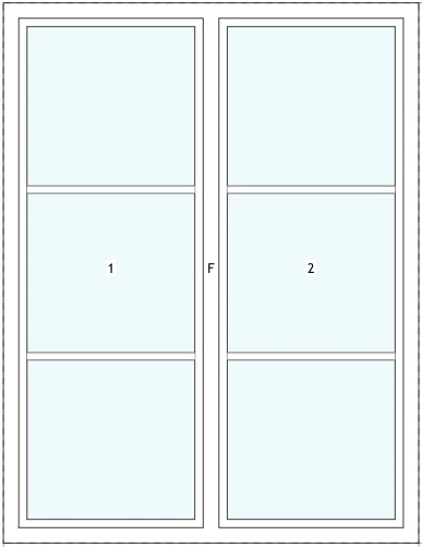 Fast aluminiumfönster SlimLine Optimal Mittpost 6-rutor