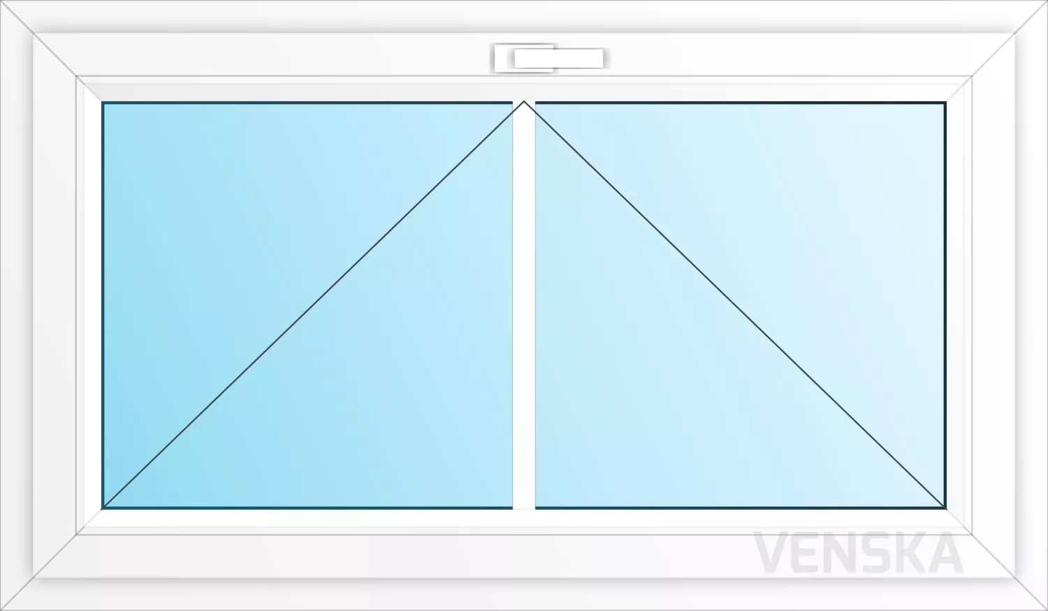Öppningsbart PVC-källarfönster Light spröjs 2 rutor