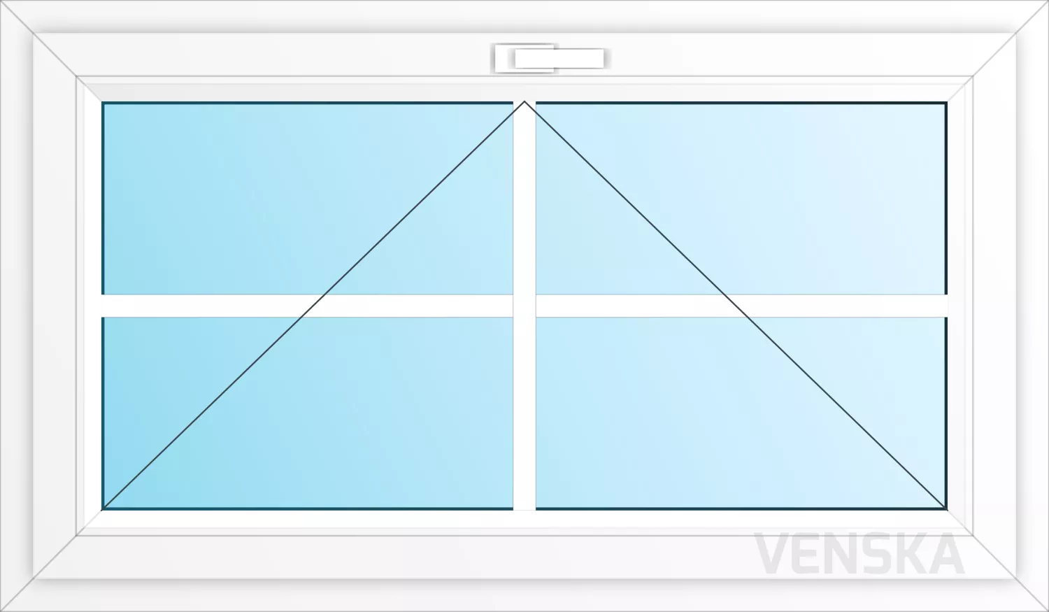 Öppningsbart PVC-källarfönster Light spröjs 4 rutor