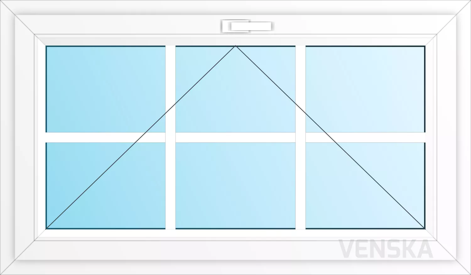 Öppningsbart PVC-källarfönster Light spröjs 6 rutor