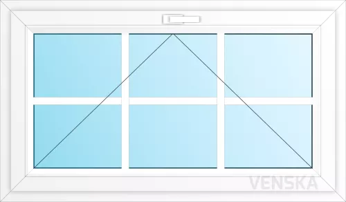 Öppningsbart PVC-källarfönster Light spröjs 6 rutor