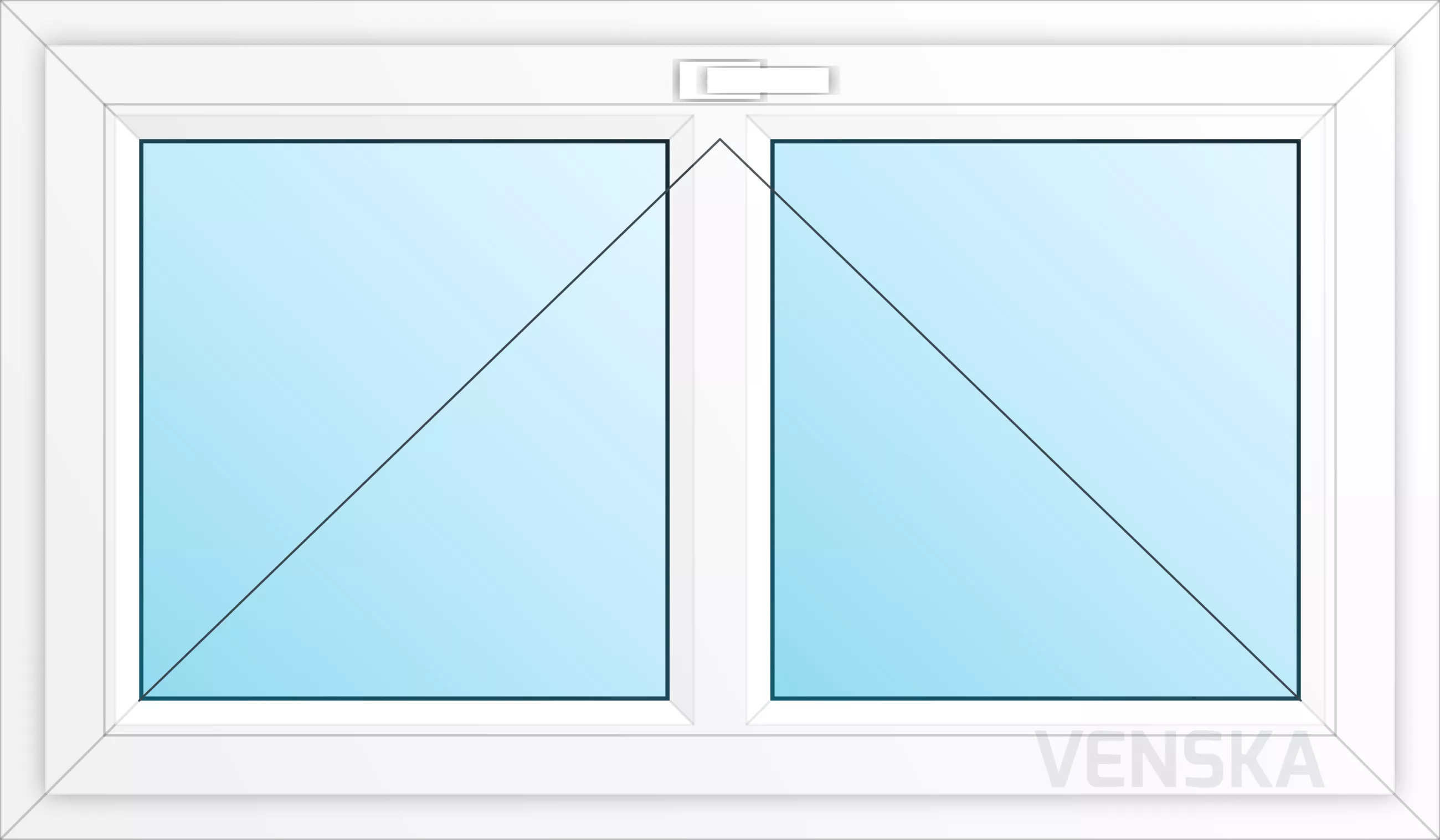 Öppningsbart PVC-källarfönster Light mittpost