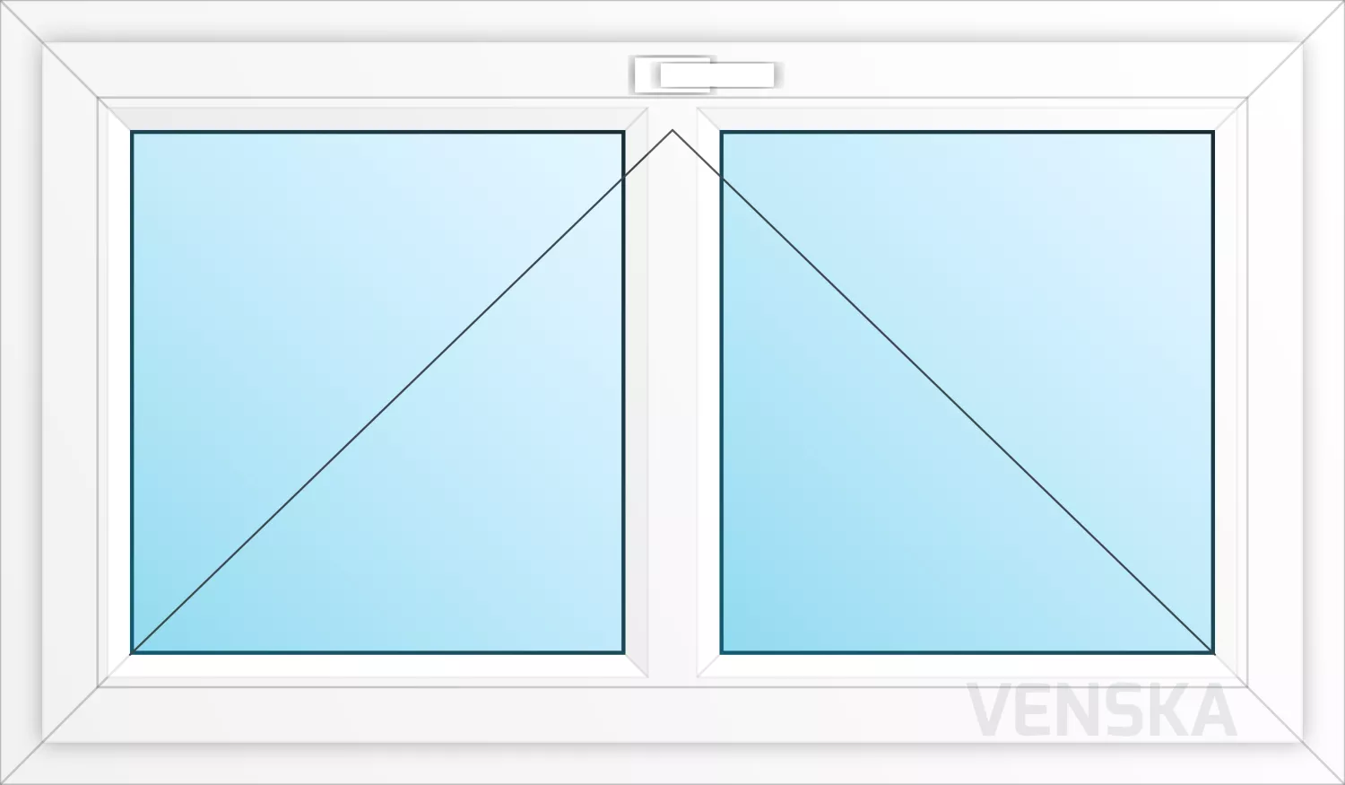 Öppningsbart PVC-källarfönster Original mittpost