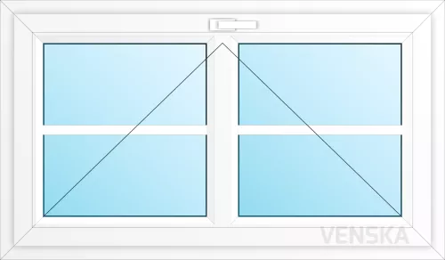 Öppningsbart PVC-källarfönster Original mittpost 4 rutor