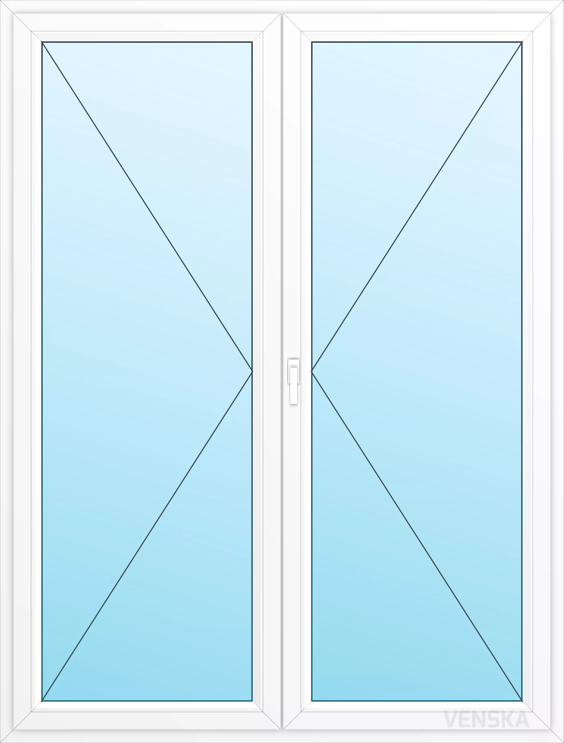 Utåtgående Pardörr PVC EXT