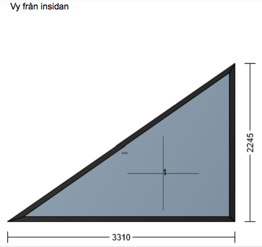 FAST VINKLAT FÖNSTER  PVC IGLO EDGE 3310 x 2245 mm