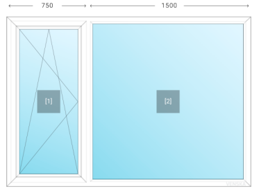 Öppningsbart PVC-fönster Original 2-luft med vädringsfönster till vänster