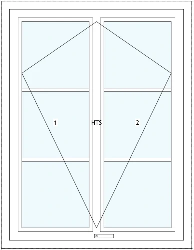 Öppningsbart aluminiumfönster SlimLine Optimal Mittpost 6-rutor