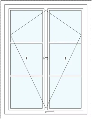 Öppningsbart aluminiumfönster SlimLine Optimal Mittpost 6-rutor