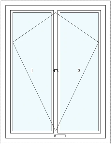 Öppningsbart aluminiumfönster SlimLine Optimal Mittpost 2-rutor