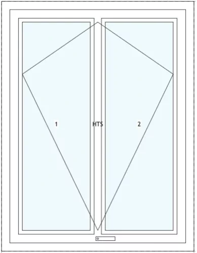 Öppningsbart aluminiumfönster SlimLine Optimal Mittpost 2-rutor