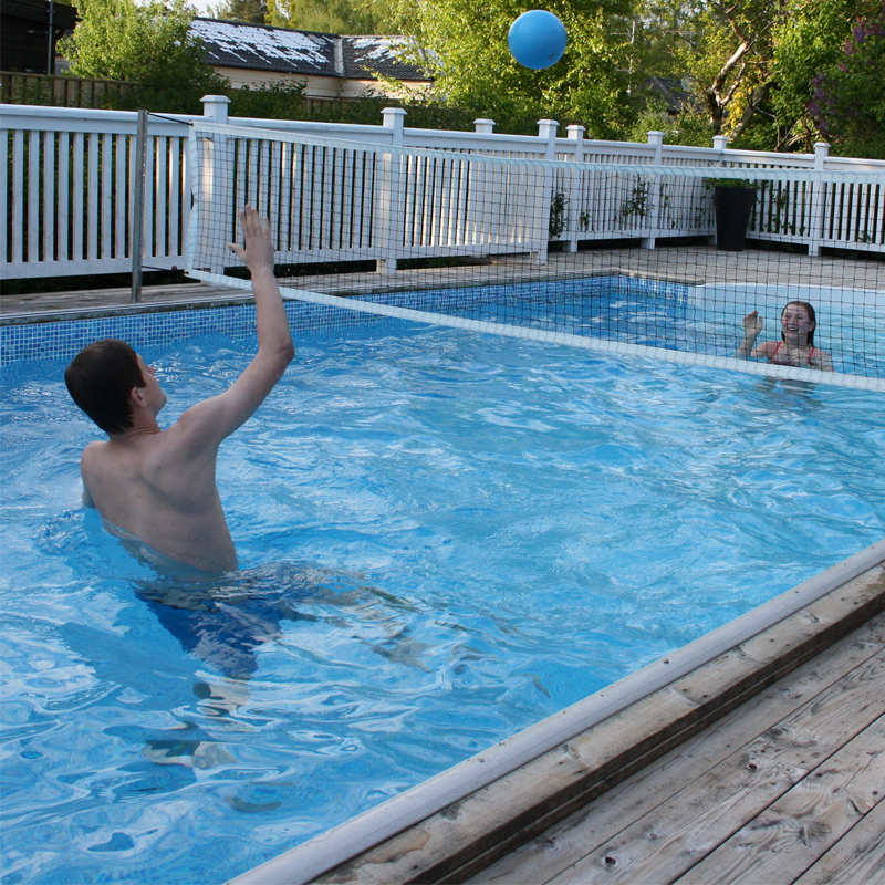 Poolvolleybollnät med rostfria fäste