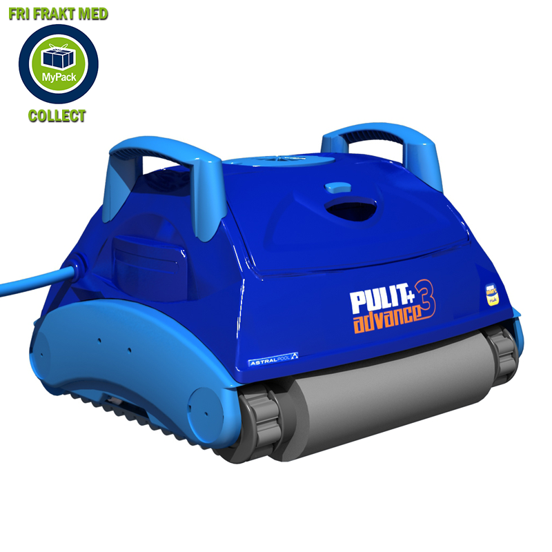 Poolrobot Pulit Advance+ 3 med gyro teknik tredimensionella filter och dubbla drivmotorer.