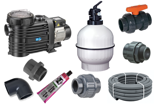 Poolinstallation | Pumpar, PVC- slangar & kopplingar
