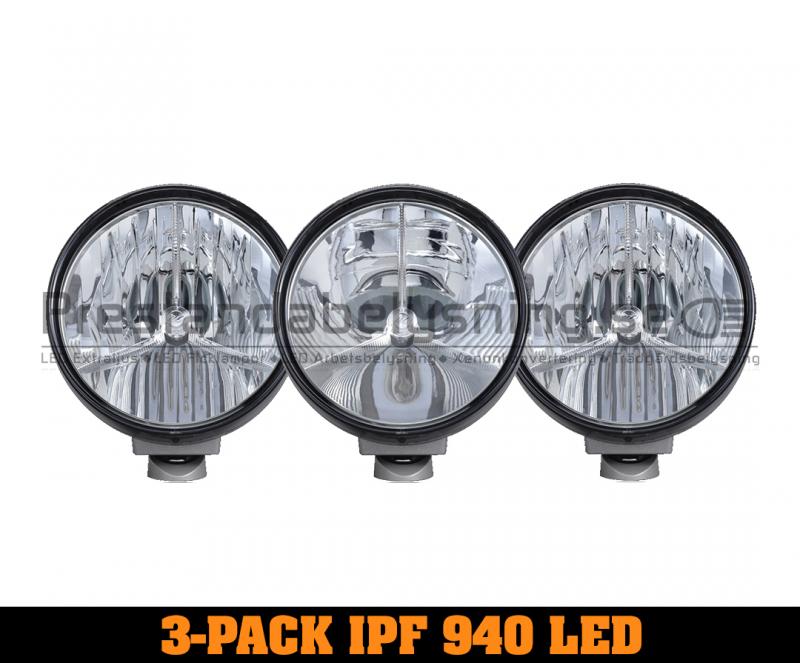 3-Pack IPF 940 SRL3 Premium LED extraljus