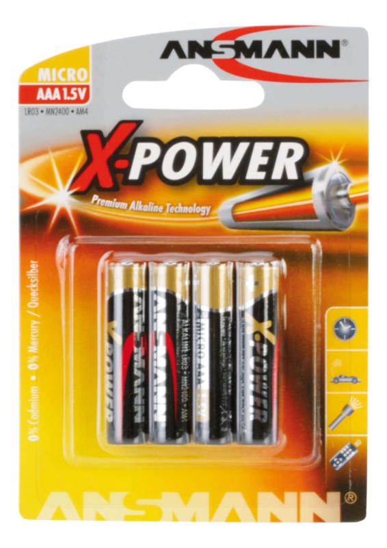 ANSMANN Alkaline AAA X-Power Batteri 4-Pack
