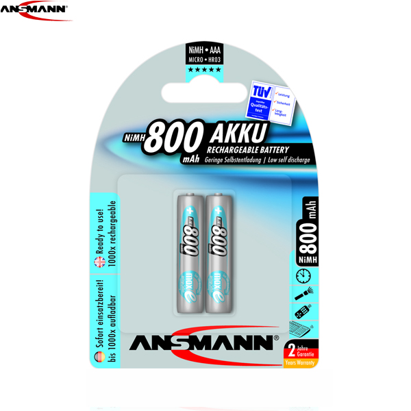 ANSMANN NiMH AAA Max-E 800mAh Batteri  2-Pack