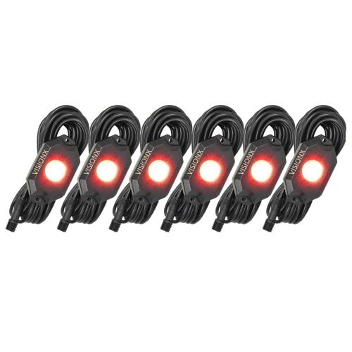 Vision X Rock light, 6st Röd (KIT) - Outlet