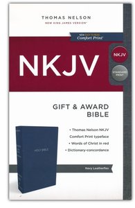 NKJV, GIFT & AWARD BIBLE, NAVY LEATHERFLEX, 220x142x20mm