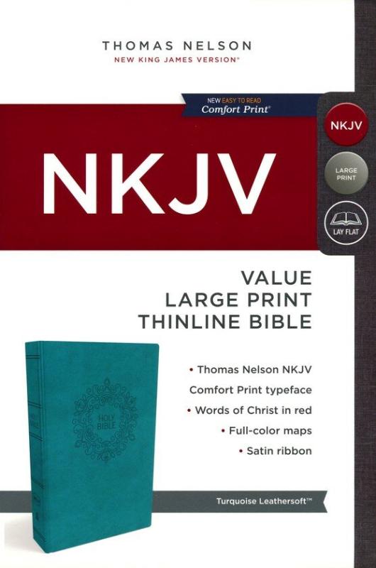 NKJV, THINLINE BIBLE, TURQUOISE LEATHERSOFT, 245x167x27mm