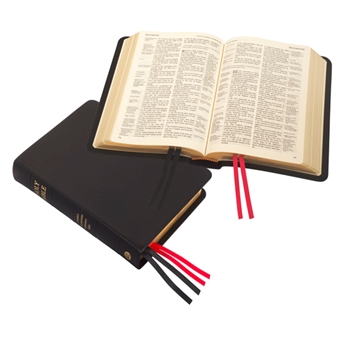 KJV, black, calf skin, four marker ribbons, reference bible, 175x137x35mm