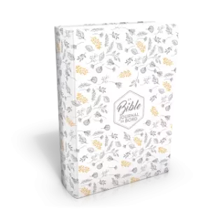 La Bible journal de Bord, Blanc avec motifs dorés, couverture souple, 220x170x47mm