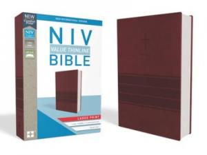 NIV, BURGUNDY LEATHERSOFT, 250x168x23 LARGE PRINT