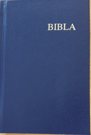 Albansk bibel, blå hårdpärm 120x85x25 mm