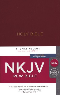 NKJV Pew Bible - BURGUNDY  HARDCOVER 222X143X25MM