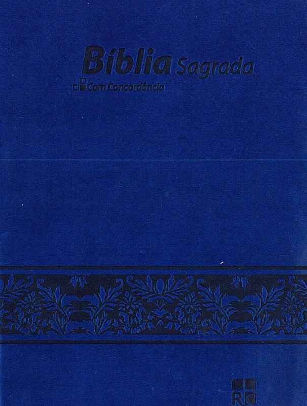 Bibel,portugisiska, mörkblå, inbunden, silversnitt, 200x150x30 mm