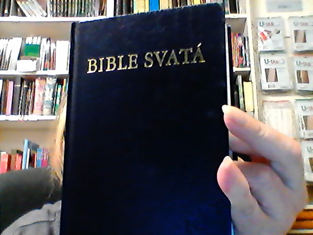 Bibel Tjeckiska, BIBLE SVATÁ,  mörkblå mellan hårdband, 185x120x30 mm
